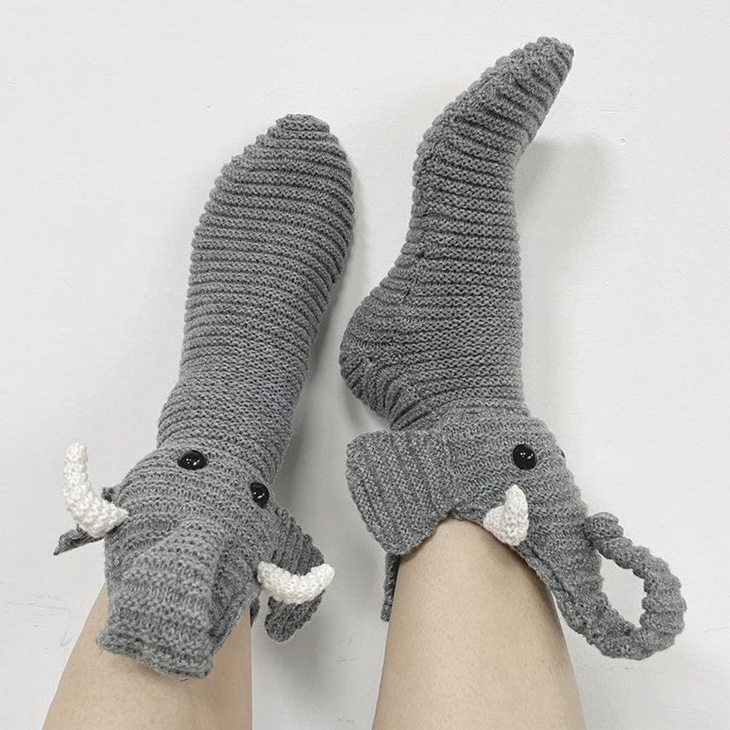 3D Knit Crocodile Socks