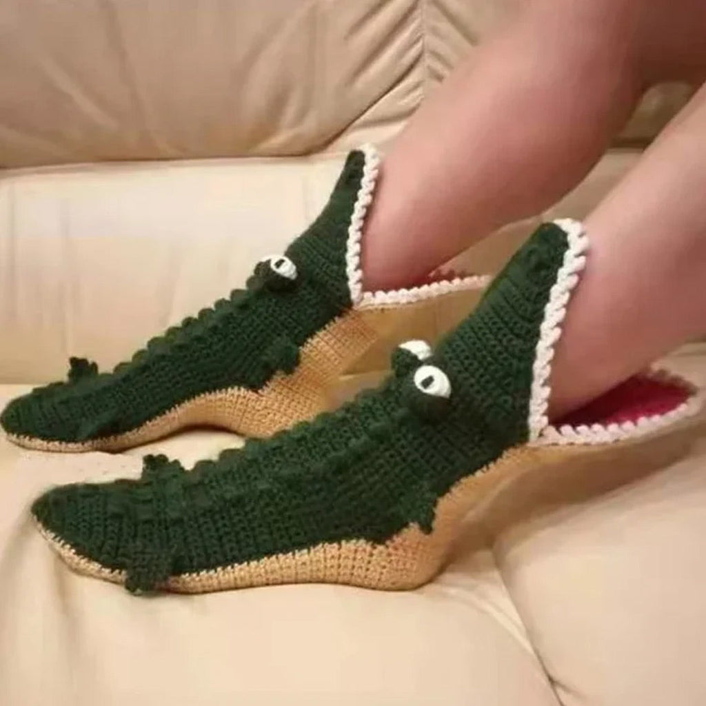 3D Knit Crocodile Socks