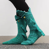 3D Knit Crocodile Socks