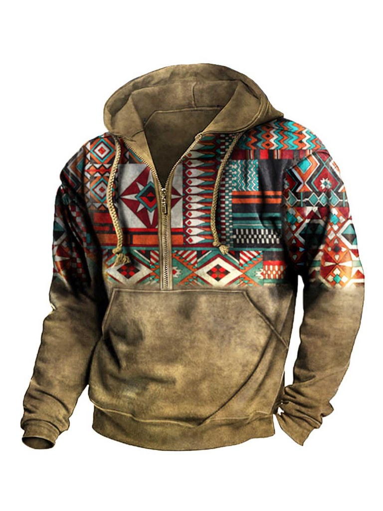 Vintage Zip Up Hoodie with Drawstring