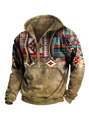 Vintage Zip Up Hoodie with Drawstring