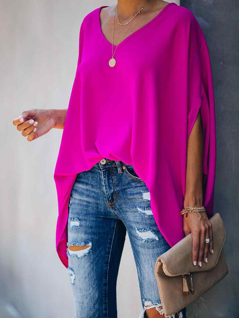 V Neck Oversized Casual Top
