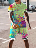 Men's Mulitcolor Short-Sleeved Suit