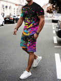 Men's Mulitcolor Short-Sleeved Suit