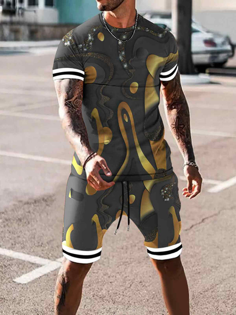 Men's Mulitcolor Short-Sleeved Suit