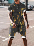 Men's Mulitcolor Short-Sleeved Suit