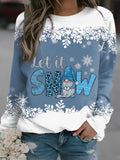 Let It Snow Snowflake Long Sleeve Sweatshirt