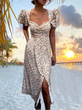 Puff Sleeve Floral Dress