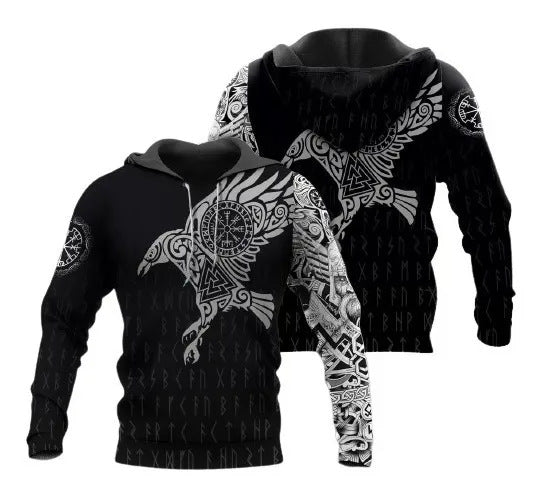 Helm Of Awe Symbol - Viking 3D All Over Printed Hoodie