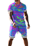 Men's Mulitcolor Short-Sleeved Suit