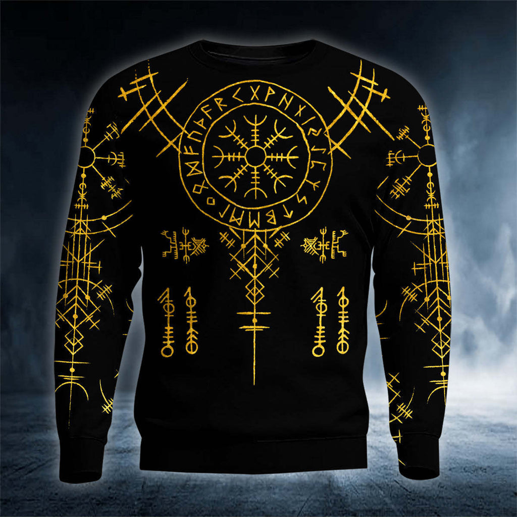 Helm Of Awe Symbol - Viking 3D All Over Printed Hoodie