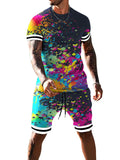 Men's Mulitcolor Short-Sleeved Suit