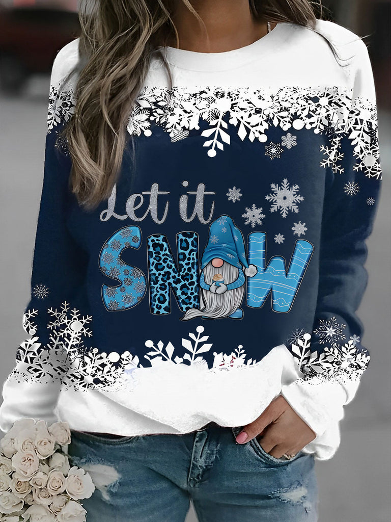 Let It Snow Snowflake Long Sleeve Sweatshirt