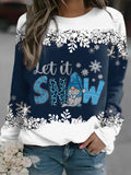 Let It Snow Snowflake Long Sleeve Sweatshirt