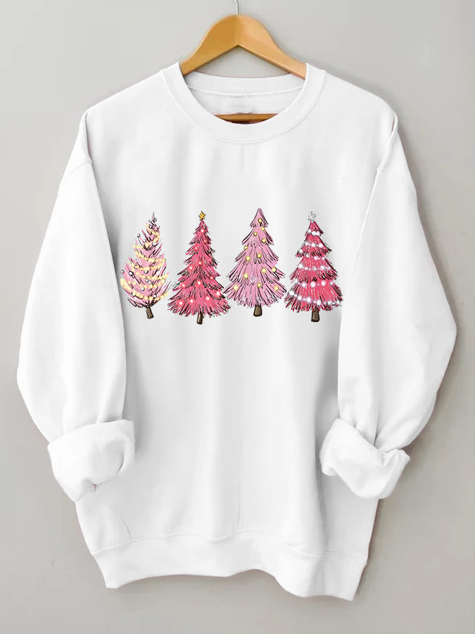 Christmas Tree Pattern Loose Casual Pullover