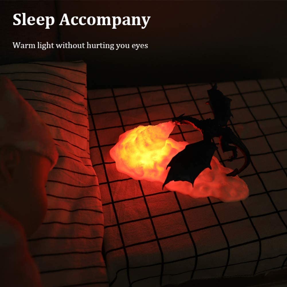 3D Printed LED Fire Dragon Night Light