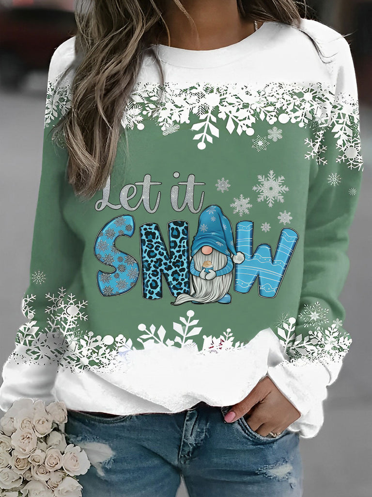Let It Snow Snowflake Long Sleeve Sweatshirt
