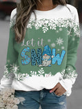 Let It Snow Snowflake Long Sleeve Sweatshirt