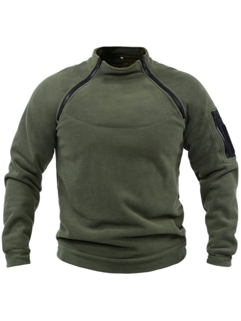 Tactical Soft Shell Zip Warm Fleece Sweater