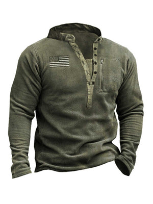 Retro V-neck Button Design Sweater