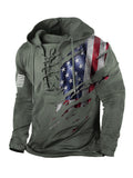 USA Flag Lace-Up Vintage Hoodie
