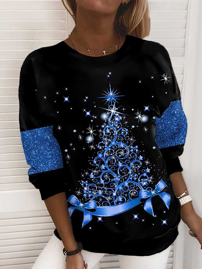 Christmas Tree Print Pullover 🎄✨