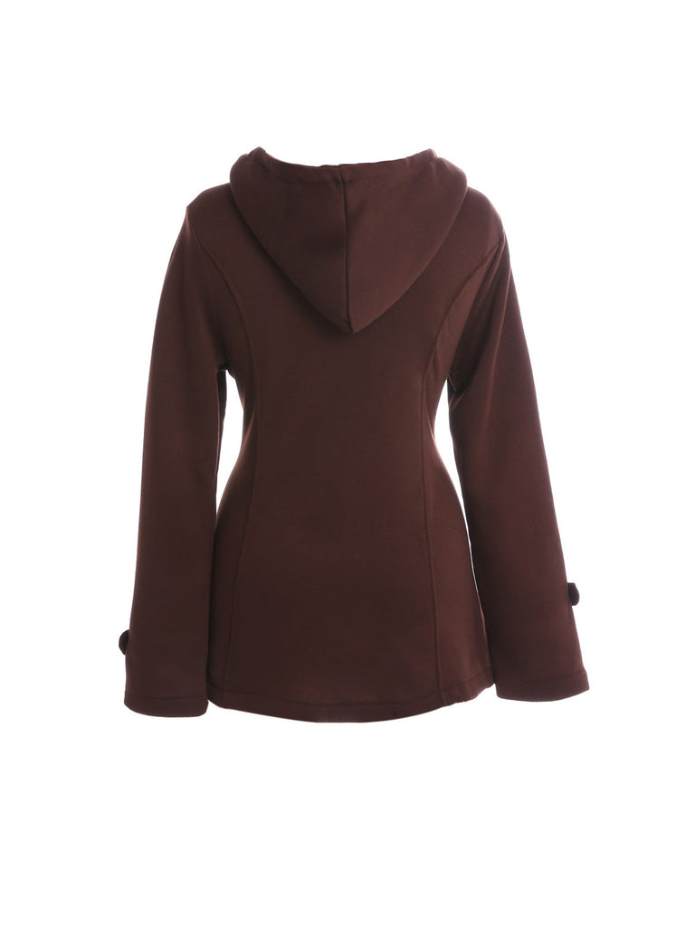 Button Down & Zip Fleece Hoodie Parka Jackets Coat