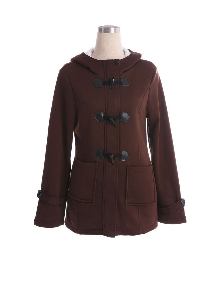 Button Down & Zip Fleece Hoodie Parka Jackets Coat