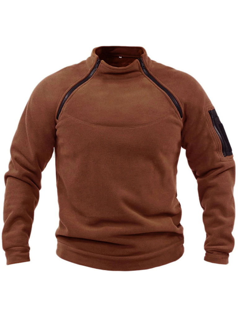 Tactical Soft Shell Zip Warm Fleece Sweater