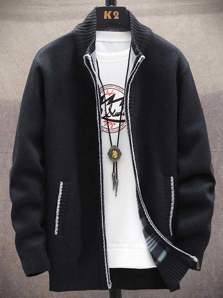 Men's Add Velvet Thickened Sweater Jacket