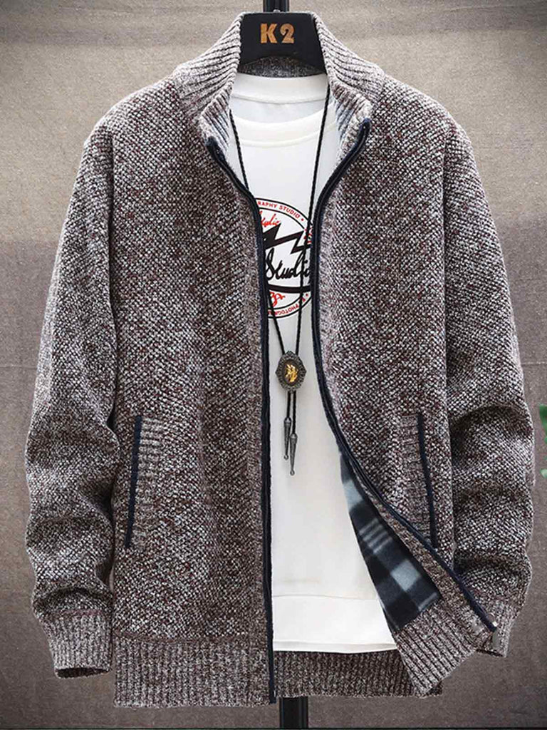 Men's Add Velvet Thickened Sweater Jacket