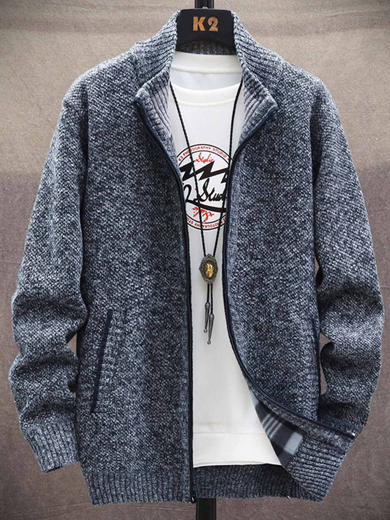 Men's Add Velvet Thickened Sweater Jacket