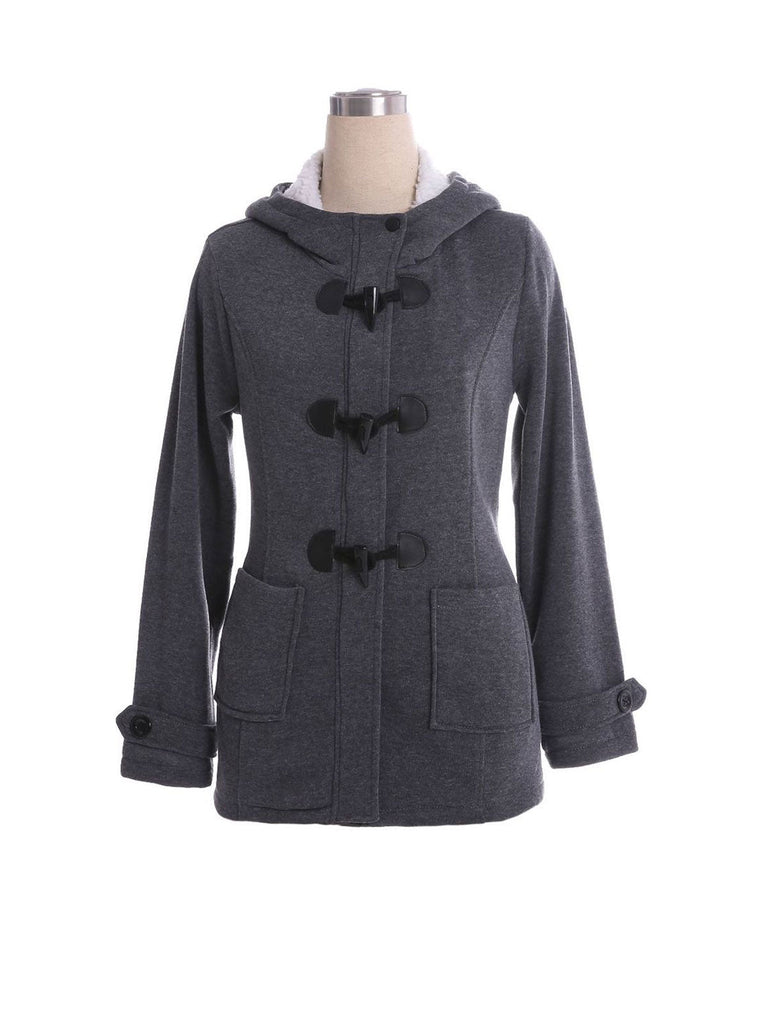 Button Down & Zip Fleece Hoodie Parka Jackets Coat