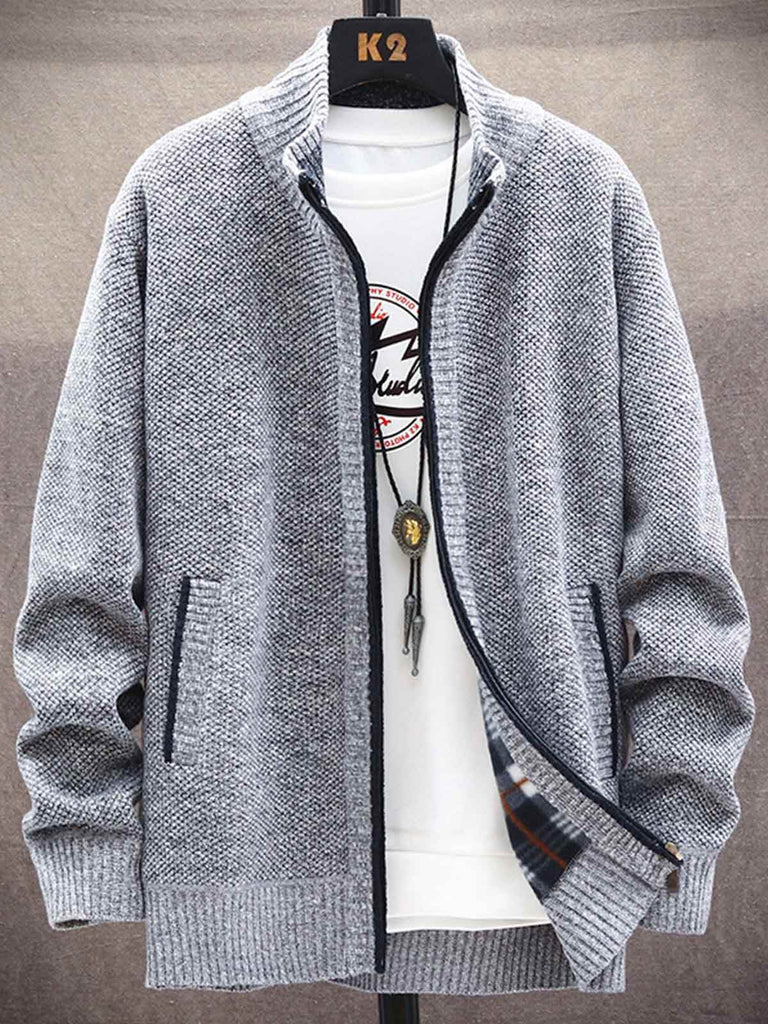 Men's Add Velvet Thickened Sweater Jacket