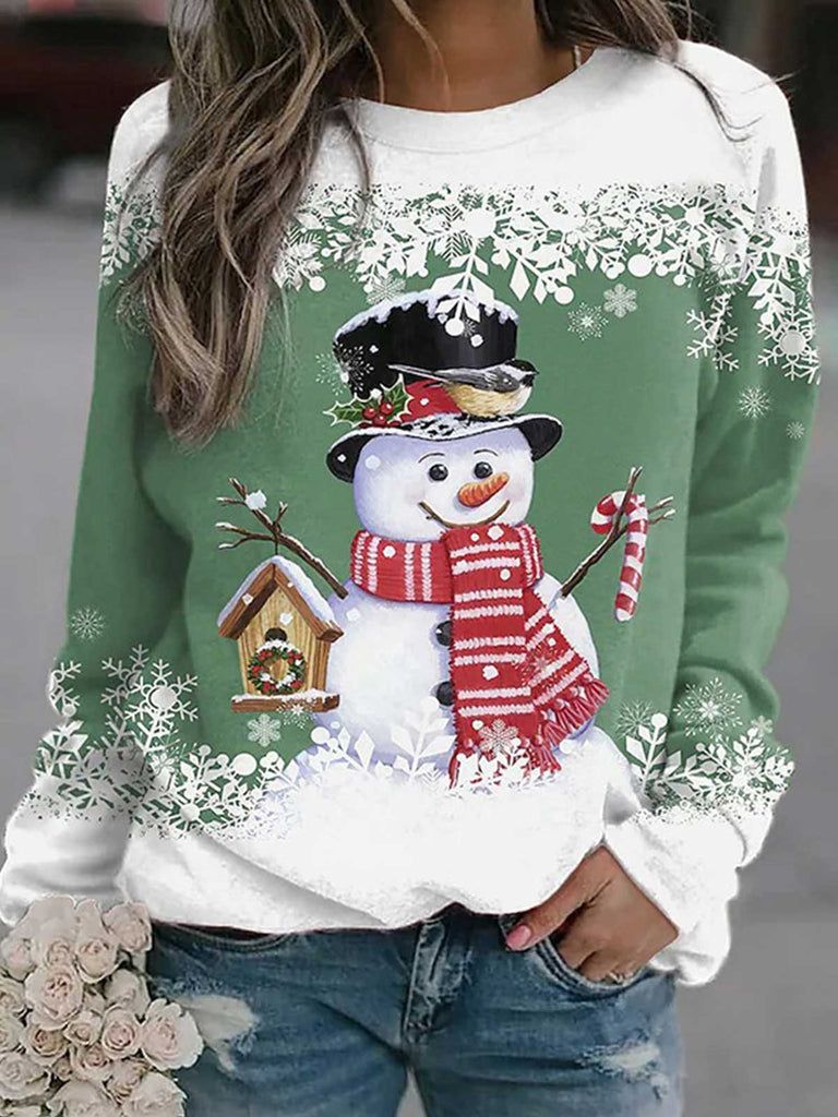 Snowman&Snowflake Print Tops ⛄︎
