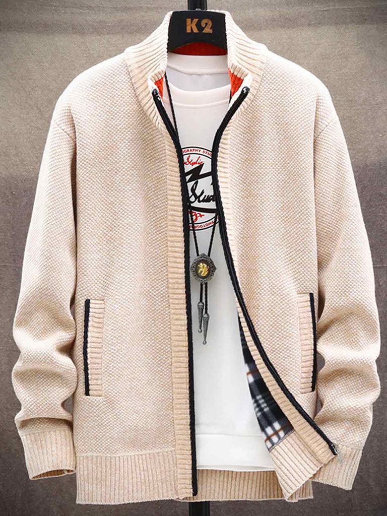 Men's Add Velvet Thickened Sweater Jacket