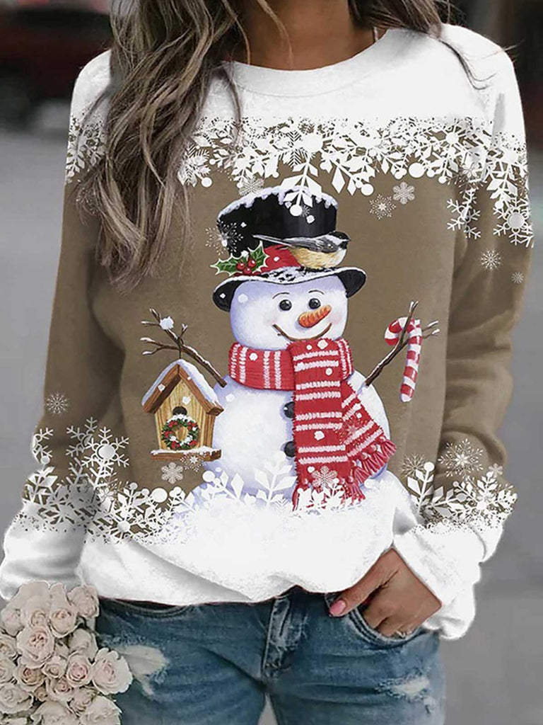 Snowman&Snowflake Print Tops ⛄︎