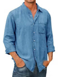 đ„Mens Denim Long Sleeve Button Down Shirt