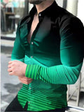 Long Sleeved Button Down Men Printed Shirt