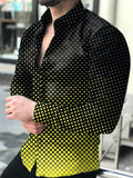 Long Sleeved Button Down Men Printed Shirt