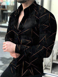 Long Sleeved Button Down Men Printed Shirt