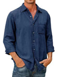 đ„Mens Denim Long Sleeve Button Down Shirt