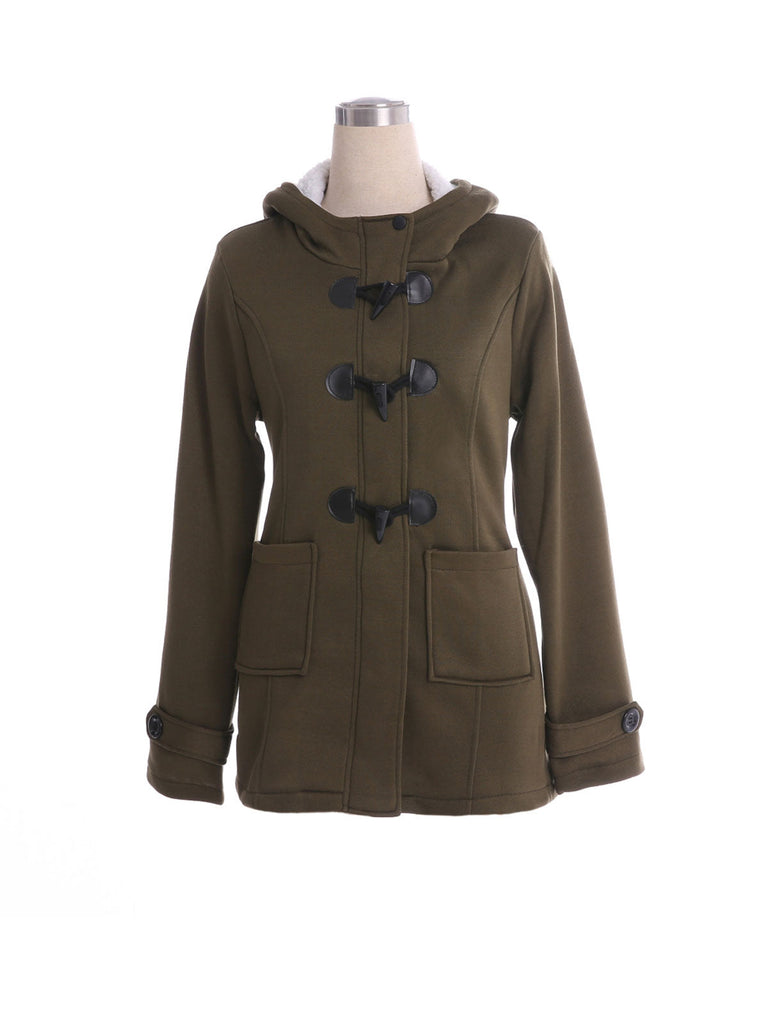 Button Down & Zip Fleece Hoodie Parka Jackets Coat