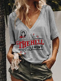 The Hell I Won't Grey V-Neck T-Shirt