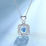 Beating Heart Blue Crystal Necklace