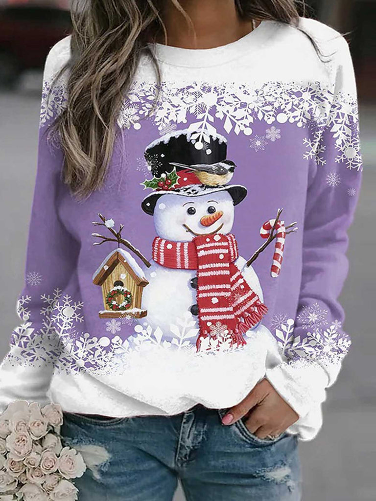 Snowman&Snowflake Print Tops ⛄︎