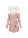 Adjustable Waist Hooded Warm Thick Faux Fur Outwear