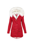 Adjustable Waist Hooded Warm Thick Faux Fur Outwear