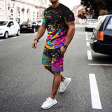Men's Mulitcolor Short-Sleeved Suit