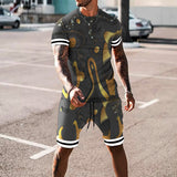 Men's Mulitcolor Short-Sleeved Suit